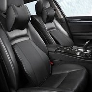 Bộ Gối Tựa Đầu Và Tựa Lưng Ô Tô Chất Liệu Cao Su Non Bọc Da Mềm Mại Chống Nhức Mỏi Cho Ghế Văn Phòng