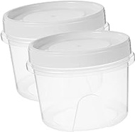 COLLBATH 2pcs Refrigerator Crisper Food Containers with Lids Storage Bin with Lid Refrigerators Fridge Storage Boxes Storage Bins Freezer Shelf Holder Chest of Drawers Household Pp White
