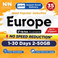 Europe eSIM 10-30 Days 5-30GB 4G Data | 43 Countries High Speed Travel Data Europe SIM Card/EU SIM C