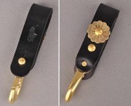 Cover Taiwan 官方直營 Ralph Lauren Polo 真皮 黃銅 鑰匙圈 鑰匙扣 黑 彈簧扣 復古