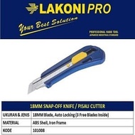 Lakoni PRO 18mm Cutter Knife 101008 Snap-off Knife (3 Blades)