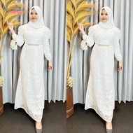 Plain White Brocade Maxi Dress Long Dress 75400 Vima Premium