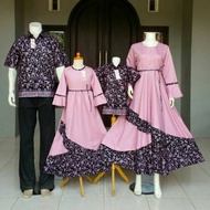 Baju batik couple gamis keluarga modern anak muda untuk pesta model