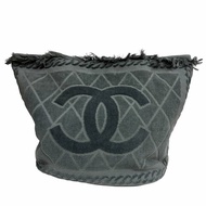 【美收精品】CHANEL 灰藍色毛巾包組 4-480