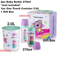Tupperware Baby Set (Baby Bottle 270ml) / One Touch Canister 2.0L/ Botol Susu/ Puting Susu/ teat