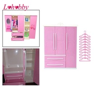 Lohobby Doll Closet Doll Clothes Organiser, Doll Armoire Clothes Storage for Doll Clothes