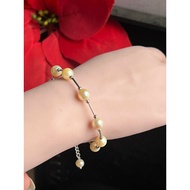 0.4 mm hard silver core bracelet with beautiful shiny akoya pearls, not exposed, 7-7.4 mm, diameter 
