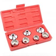 7 PCS Oil Filter Socket Remover Removal Tool for Cars Truck Filter Wrench Hand Tool w/Box 24mm 27mm 