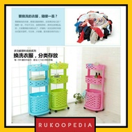 3 Tier Wheeled Laundry Basket (Korean Style)
