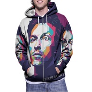 Chris Martin Coldplay Fullprint Zipper Hoodie Jacket Polyester Jersey Material [Hoodie with Zipper] 