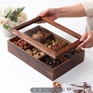 Wooden Creative Dried Fruit Compartment Snack Storage Box Candy Dessert Home Living Room Nut Box Can