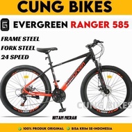 SEPEDA GUNUNG MTB 27.5 INCH EVERGREEN RANGER 585 VELG TINGGI DOUBLE DISC BRAKE