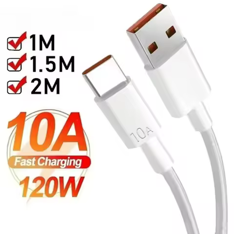 1M/1.5M/2M 10A Super Fast Charging Cable Universal 120W USB Type C Cable For Xiaomi Smasung S24 S23