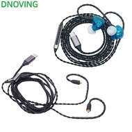 DNOVING 4-Strand Braided Upgrade Cord, Built In Microphone 120cm / 47.24in MMCX to Type C Headphone 