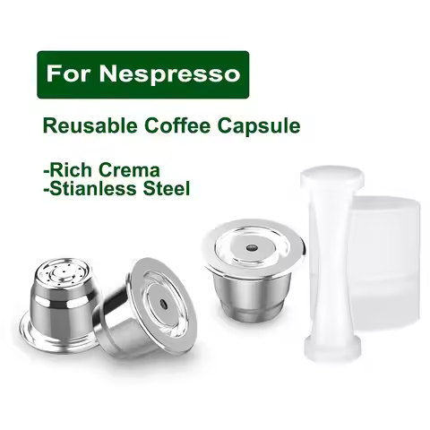 RECAFIMIL For Nespresso Refill Capsule Stainless Steel Espresso Cups Reusable Coffee Pods With Tampe