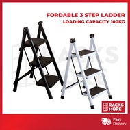 RACKSMORE [High Quality] Foldable Ladder 3 Step Ladder Steel Ladder Stool Ladder Step Ladder Tangga 