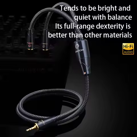 3.5mm to Double 6.5mm TRS Cable AUX Male Mono 6.5 Jack to Stereo 3.5 Audio Cable for Mixer Amplifier