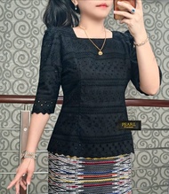 SHOOPY ATASAN BLUS KATUN BOLONG/BAJU KEBAYA MOTIF BARU WANITA/BLUSS KATUN BANGKOK DEWASA IMPORT PREM