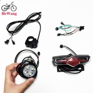 36V 48V 52V 60V E-Bike ไฟหน้า ไฟท้าย ชุดสวิตช์แตร QD168 ไฟหน้า + C-50C ไฟท้าย + DK336 สวิตช์ + สายเช