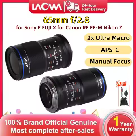 Laowa 65mm f2.8 2x Macro APO Lens for Sony E for FUJIFILM X for Canon EF-M for Nikon Z Cameras`