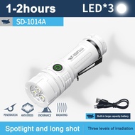 Smiling Shark 4 Led Mini Flashlight Long-range Mini Portable Flashlight With Pen Clip Design B7h8