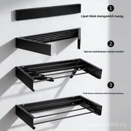 Hidden Drying Rack Towel Rack Closed Creative Folding Balcony Rack Wall-Mounted Towel Rack