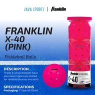 Franklin X-40 Pink Pickleball Ball 3 Pack | Franklin Sports X 40 Pink Pickleballs, Pack of 3