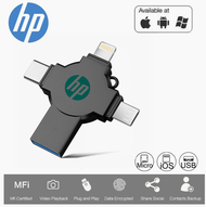 HP PenDrive 256GB 512GB 1TB USB Flash Drive for IOS Android Pendrive 4in1 Smartphone Micro USB Otg Memory Stick
