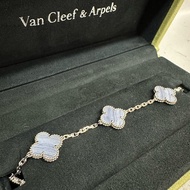 Vca 紫玉隨銀邊五花手鏈