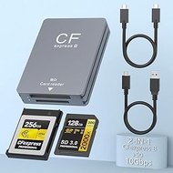 Multi CFexpress Type B and SD Dual Slot Card Reader, USB 3.1 Gen 2 10Gbps CFexpress Reader, Portable