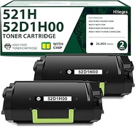Compatible 52D1H00 Toner Cartridge 521H (2-Pack) Replacement for Lexmark 52D1H00 521H Black Toner Wo