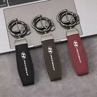 2026 New Hyundai Accent Leather Keychain Alloy Keychain Car Accessories High End Exquisite