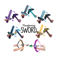 Minecraft Transforming Sword Pickaxe Sword can change toy decoration cosplay bow