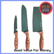 (3pcs) iGOZO Amazonas 130931 Kitchen Knife Set - Local Ready Stocks for Potong Cut Makanan Cook Masak Perkakas - Pisau Dapur