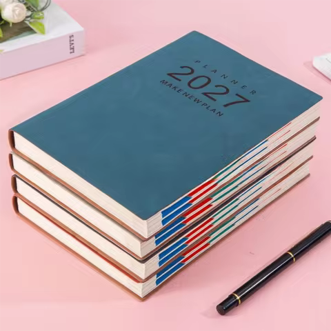 Portable A5 2027 Planner Book English Efficiency Manual A5 Agenda Schedule Book Notebook School Use