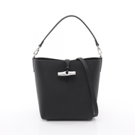 【二手】Longchamp Le Roseau XS 水桶包 10314HFP001 黑色皮革兩用單肩包 女士（全新）