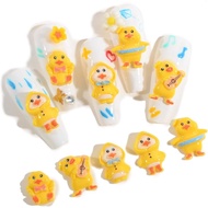 50PCS 3D Duck Nail Charms Mixed 5 Shape Cute Duck Resin Nail Art Charms Flatback Slime Resin Charms 