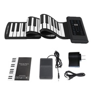 88 Keys Electronic Piano MIDI &amp;USB Charge Portable ABS Soft Silicone Flexible Keyboard Digital Roll Up Piano With Horn And Pedal