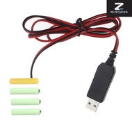 ZS  USB 5V2A to 6V AAA Battery Eliminators Cable Power Adapter Cord Replace 4pcs 1 5V AAA LR03 Batte