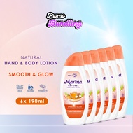 WHOLESALE PACKAGE 6x Marina Hand Body Lotion Smooth & Glownatural 190ml - Honey & Vitamin E Lotion