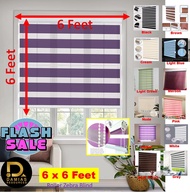 zebra blinds bidai Curtains for all type window [ 6 x 6 feet ] Lebar 182cm x labuh 182cm Blackout RE