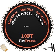 Doyuee Trampoline Mat 10FT，102.8in/8.56ft Dia Mat with 60/64 Rings for Choose, Fits 10FT Trampoline 