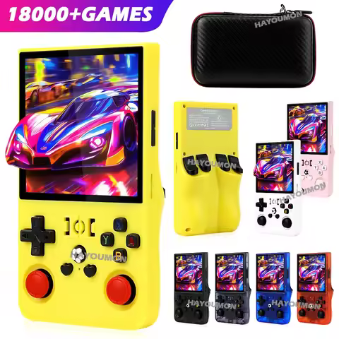 7 COLORS R36 MAX Retro Handheld Game 4.0Inch IPS Screen Console 128GB Portable Video Player Supports