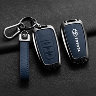 Zinc Alloy Goatskin Leather Smart Keyless Remote Car Key Fob Case Cover Shell Holder Chain Buttons P