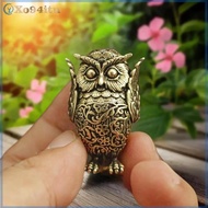 XOITU 1Pcs Bookshelf Decoration Vintage Brass Owl Statue Ear Covering Animal Sculpture Desktop Home 