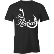 I'M Hooked Tshirt Tee Short-Sleeved Cotton Fishing Clothing S1Bsa127