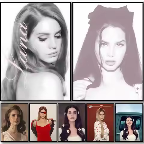 1PC L-Lana D-Del Rey Singer Poster HD art sticky wall waterproof home bedroom bar aesthetic decorati
