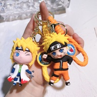 Naruto Keychain Soft Rubber Sasuke Kakasi Gaara Itachi Jiraiya Minato Namikaze Silicone Pendant Car 