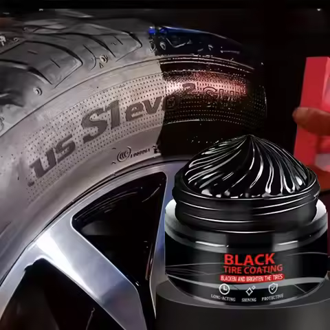 Black Shiny tire wax: Durable and durable repair for all types of tires: avoid cracks and whitish/6k