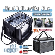 30L/48L/62L/80L Food Delivery Bag Box Thermal Bag for Waterproof Storage Pouch Rider Heat Insulation
